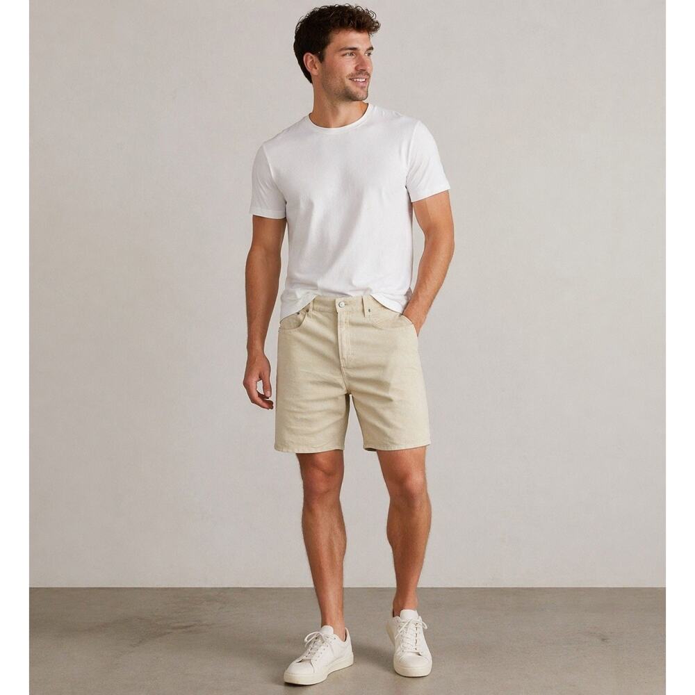 Lucky Brand Linen Blend Shorts Mens 29X9.5 Flat Front Summer Casual 5 Pocket NWT